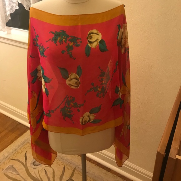 Other - Beautiful hot pink and orange beach cover-up top